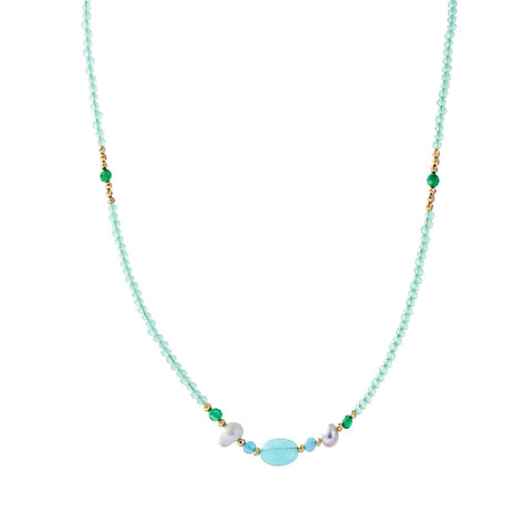 Day & Eve Halskette - Steintropfen - Mint