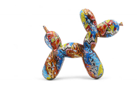 Ballonhund Tischdeko aus Kunststoff im Graffiti Style