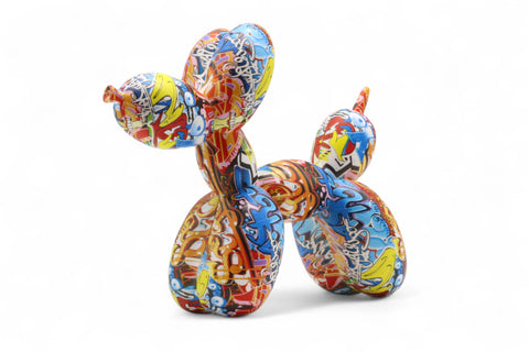 Ballonhund Tischdeko aus Kunststoff im Graffiti Style