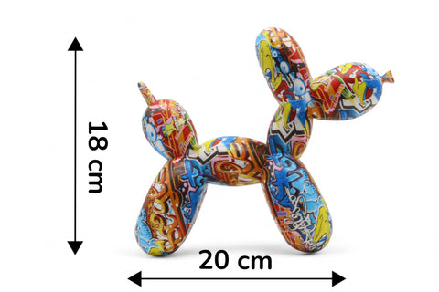 Ballonhund Tischdeko aus Kunststoff im Graffiti Style