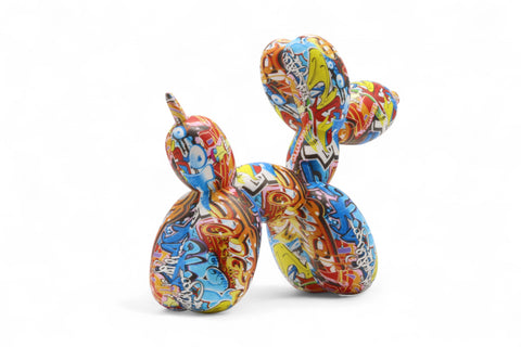 Ballonhund Tischdeko aus Kunststoff im Graffiti Style
