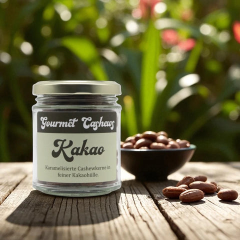 Karamellisierte Gourmet Cashewkerne in feiner Kakaohülle