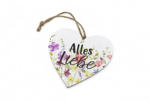 Deko-Herz - Anhänger - Alles Liebe
