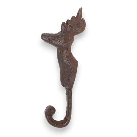 Einzel-Wandhaken aus Gusseisen mit Hirschkopf
