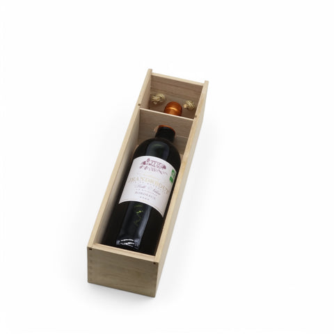 Weinkiste aus Holz mit Bachforellen-Gravur – Das perfekte Geschenk für Weinliebhaber und Angler.