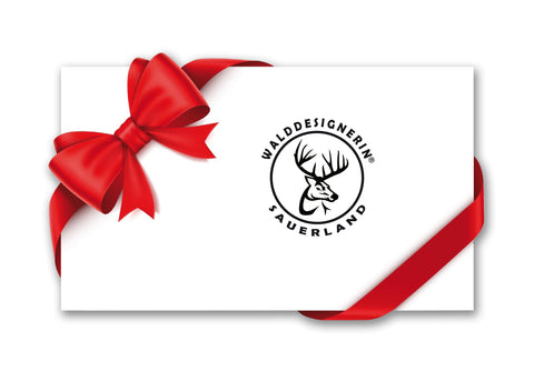 Geschenkgutschein für das Geschäft der WALDDESIGNERIN im Sauerland.