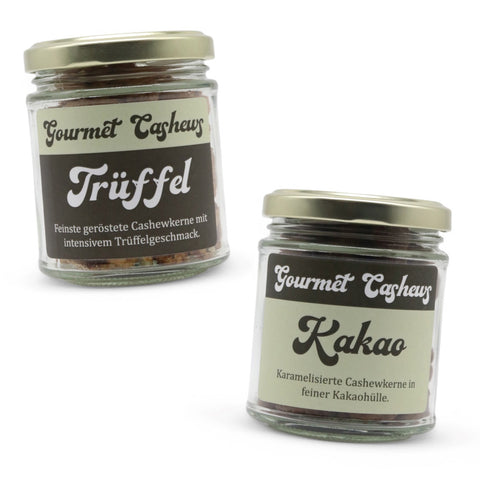 Gourmet Cashewkerne 2er Set - Trüffel & Kakao