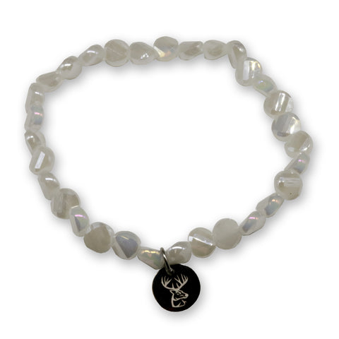 Kristallperlen Armband - Pearl glitzernd mit Hirschkopf / Geweih - WALDDESIGNERIN®