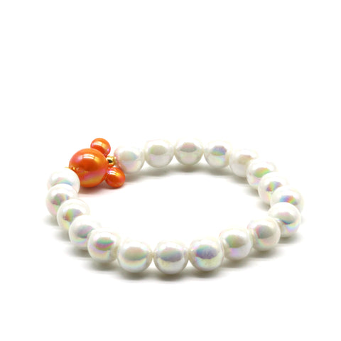 Perlenarmband by PEARLS Sauerland - Orange / Pearl