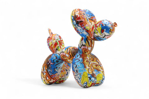 Ballonhund Tischdeko aus Kunststoff im Graffiti Style