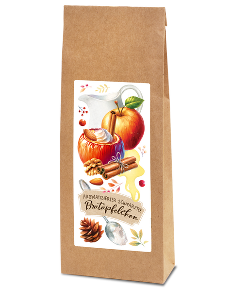 Aromatisierter Schwarztee - 100 g - Bratapfel