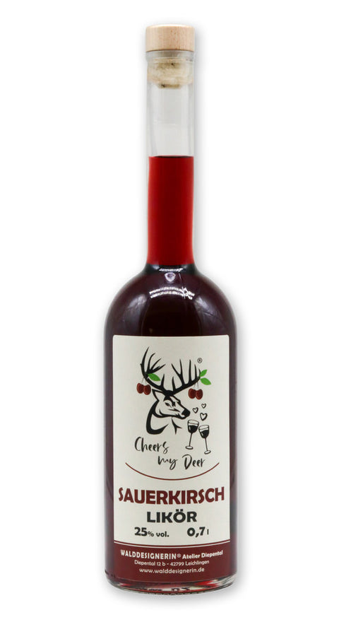 Sauerkirschlikör - 700 ml - Cheers my Deer - WALDDESIGNERIN®