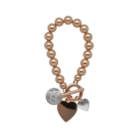 Magic Pearl Perlenarmband "Heart" - Roségold