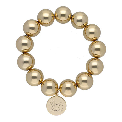 Magic Pearl Perlenarmband "Chunky" 12mm - Gold