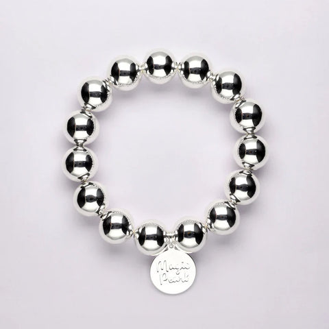 Magic Pearl Perlenarmband "Chunky" 8mm - Silber