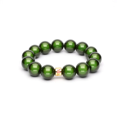 Magic Pearl Perlenarmband "Olive" 14mm