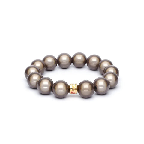 Magic Pearl Perlenarmband "Taupe" 14mm