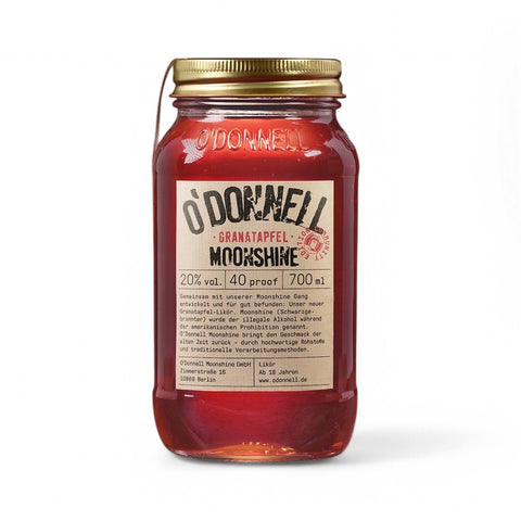 Honigglas mit fruchtig frischem Granatapfellikör der Marke O Donnell Moonshine