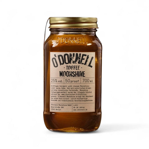 Honigglas mit aromatischem Toffelikör der Marke O Donnell Moonshine